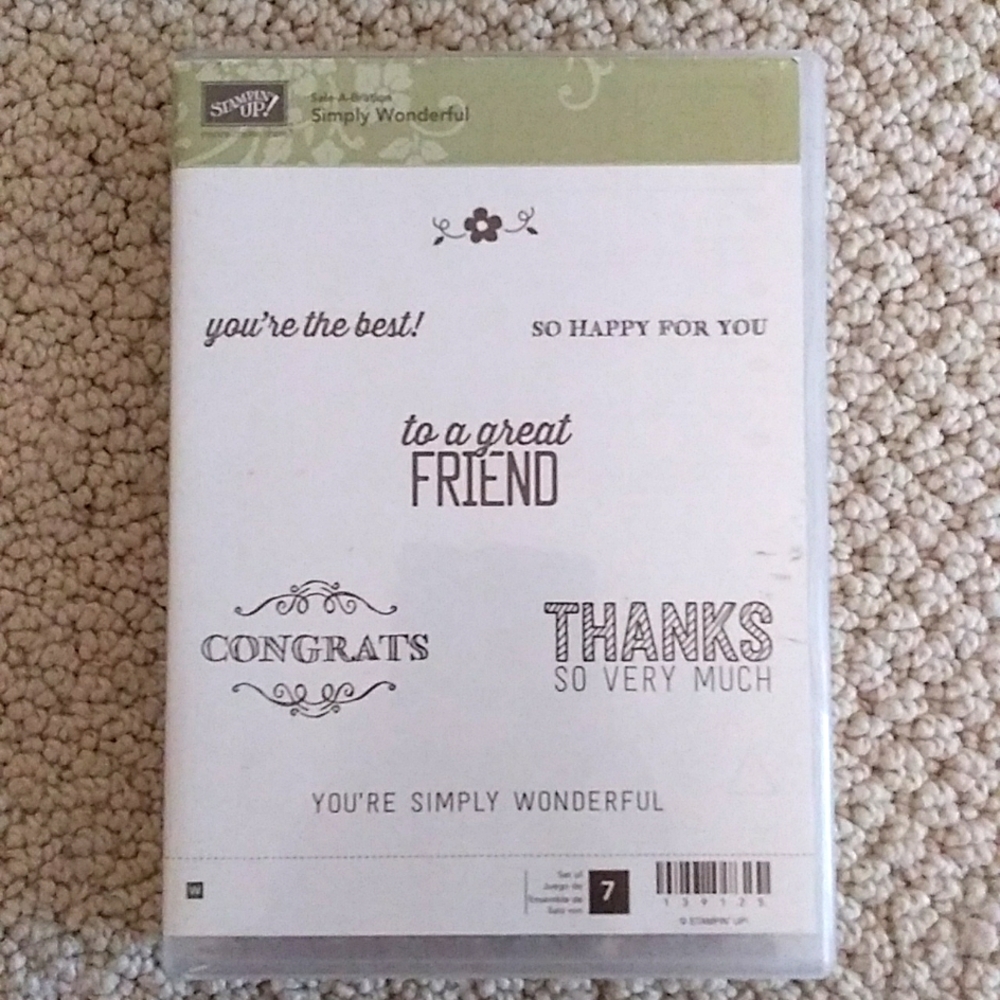 🍄🍄 Stampin Up Simply Wonderful Rubber Stamp Set NEW Congrats Friends Thanks
